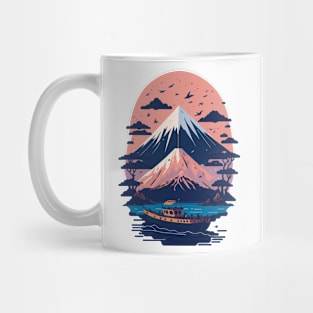 Serene Mount Fuji Sunset Peaceful River Scenery Mug